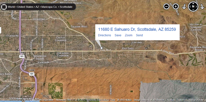 Scottsdale Condos map and directions to Talavera Condos, Scottsdale, AZ.