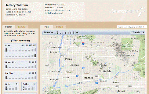 Scottsdale Condos and Phoenix multiple listing service search map.