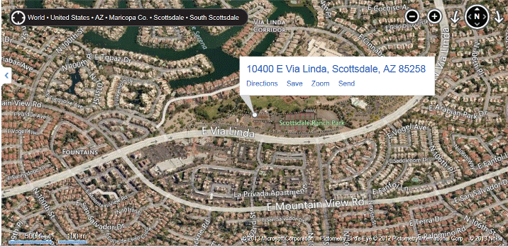 Scottsdale Condos map and directions to Scottsdale Ranch, Scottsdale, AZ.